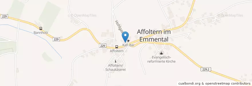 Mapa de ubicacion de Gasthof Emmentaler en Schweiz/Suisse/Svizzera/Svizra, Bern/Berne, Verwaltungsregion Emmental-Oberaargau, Verwaltungskreis Emmental, Affoltern Im Emmental.