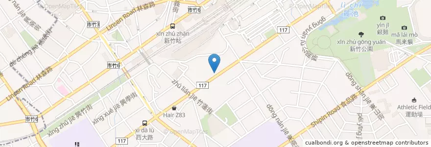 Mapa de ubicacion de 宜卉素食坊 en Тайвань, Тайвань, Синьчжу, 東區.