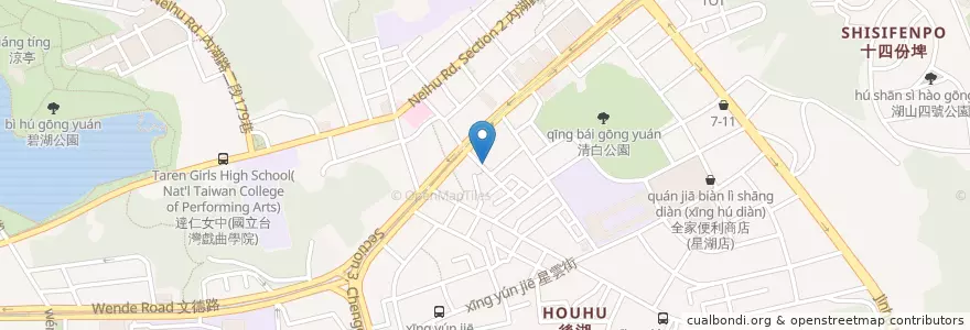 Mapa de ubicacion de 聞香熱炒100;麗緻美容髮 en 臺灣, 新北市, 臺北市, 內湖區.