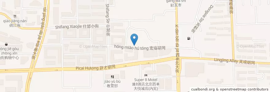 Mapa de ubicacion de 北京市宏庙小学 en 中国, 北京市, 河北省, 西城区.