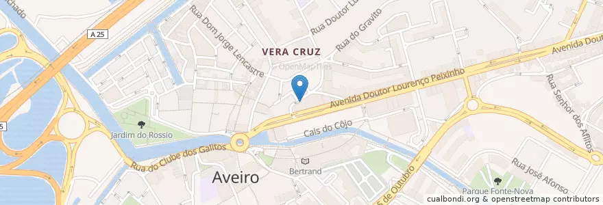 Mapa de ubicacion de Clínica Estrela Neves en البرتغال, آويرو, الوسطى, فوغا السفلى, آويرو, Glória E Vera Cruz.