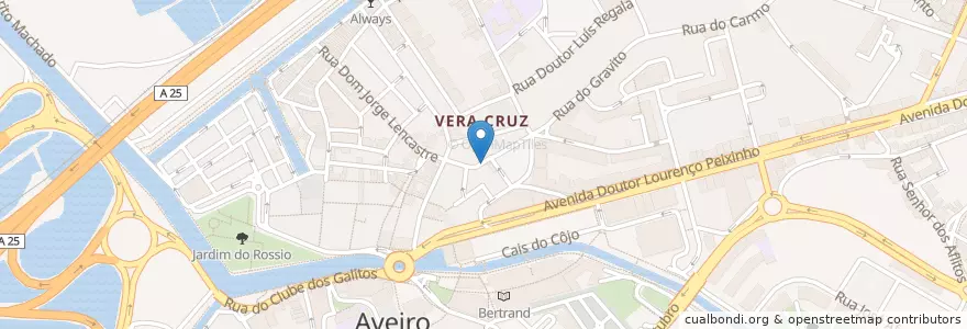 Mapa de ubicacion de Snack-bar A Canastra en ポルトガル, Aveiro, Centro, Baixo Vouga, Aveiro, Glória E Vera Cruz.