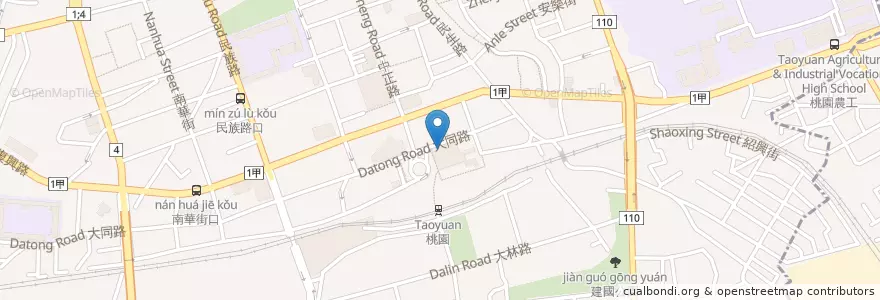 Mapa de ubicacion de 舒果新米蘭蔬食 (桃園大同店) en تايوان, تاو يوان, 桃園區.