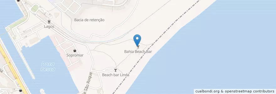 Mapa de ubicacion de Bahia Beach Bar en البرتغال, الغرب, الغرب, فارو, لاغوس, São Gonçalo De Lagos.