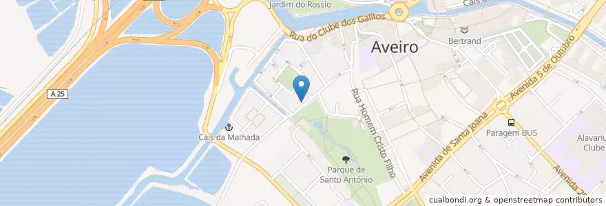 Mapa de ubicacion de Ria Parque en Portugal, Aveiro, Centro, Baixo Vouga, Aveiro, Glória E Vera Cruz.