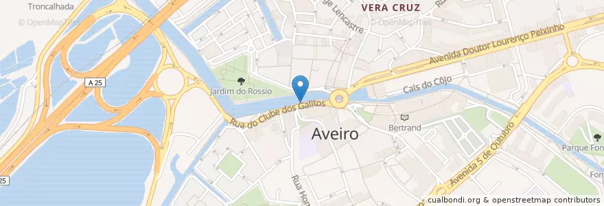 Mapa de ubicacion de viva a ria en 葡萄牙, Aveiro, Centro, Baixo Vouga, Aveiro, Glória E Vera Cruz.