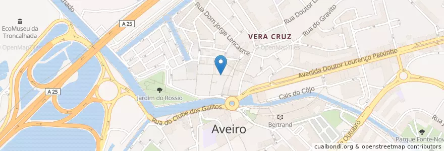 Mapa de ubicacion de Golfinho Bar en Portugal, Aveiro, Centro, Baixo Vouga, Aveiro, Glória E Vera Cruz.