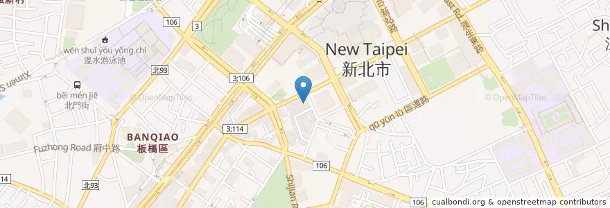 Mapa de ubicacion de 府中川菜 en Taiwán, Nuevo Taipéi, 板橋區.