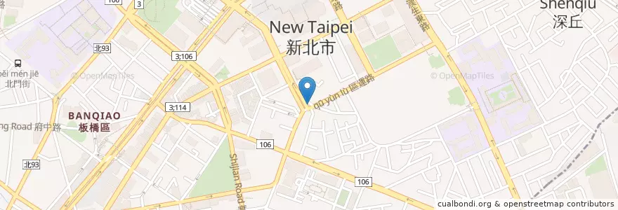 Mapa de ubicacion de 鴨角炭燒薑母鴨 en Tayvan, 新北市, 板橋區.