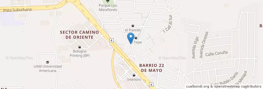 Mapa de ubicacion de Comedor Casa Blanca en Nicaragua, Departamento De Managua, Managua (Municipio).
