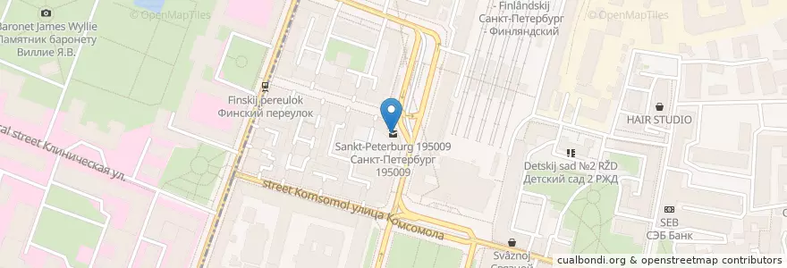 Mapa de ubicacion de Turkish Kebab en Rusland, Северо-Западный Федеральный Округ, Oblast Leningrad, Sint-Petersburg, Калининский Район, Финляндский Округ.