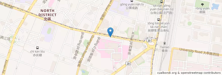 Mapa de ubicacion de 好樂迪KTV en تايوان, تاينان, 中西區.