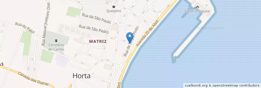 Mapa de ubicacion de Santander Totta en Portogallo, Azzorre, Faial, Horta.