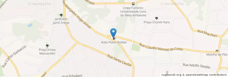 Mapa de ubicacion de Ipiranga - Auto Posto Roldan en ブラジル, 南部地域, パラナ, Região Geográfica Intermediária De Curitiba, Região Metropolitana De Curitiba, Microrregião De Curitiba, クリチバ.