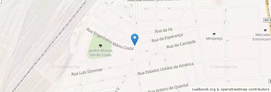 Mapa de ubicacion de Astro Azul en البرتغال, Santarém, الوسطى, Médio Tejo, Entroncamento, São João Baptista.