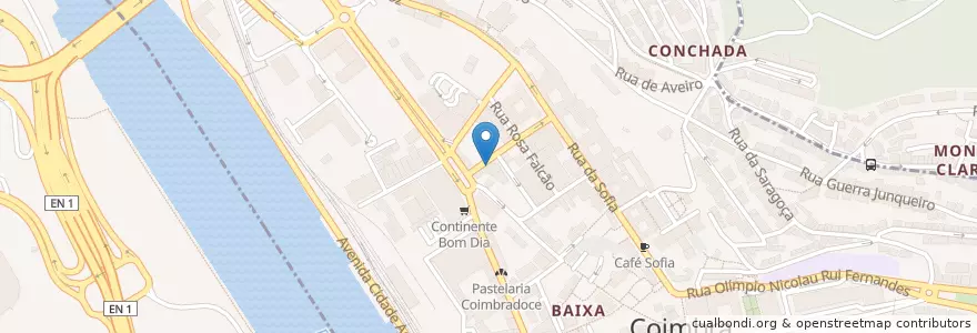 Mapa de ubicacion de DUX Taberna Urbana en 葡萄牙, Centro, Baixo Mondego, Coimbra, Coimbra, Sé Nova, Santa Cruz, Almedina E São Bartolomeu.