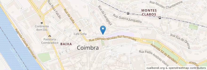 Mapa de ubicacion de La Bodeguita en پرتغال, Centro, Baixo Mondego, Coimbra, Coimbra, Sé Nova, Santa Cruz, Almedina E São Bartolomeu.