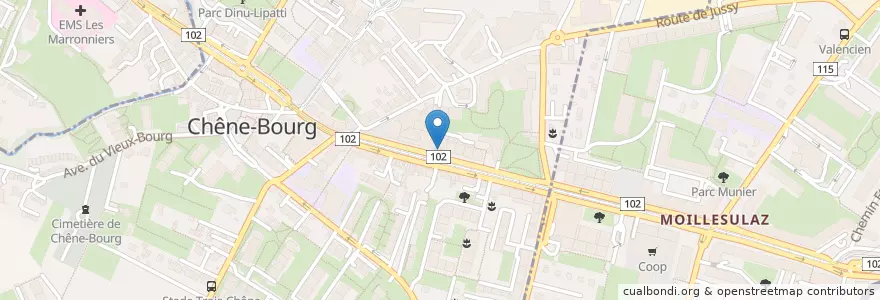 Mapa de ubicacion de CMSP Centre médical et sportif de peillonnex en Suiza, Ginebra, Ginebra, Thônex, Chêne-Bourg.