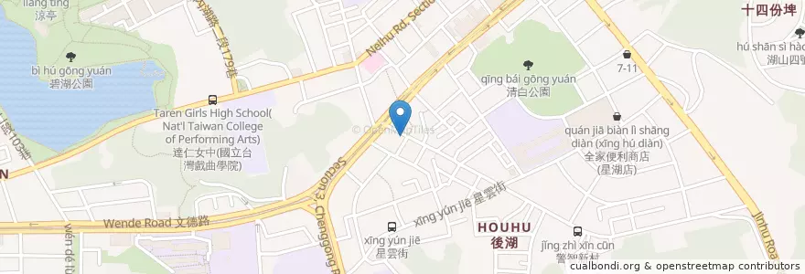 Mapa de ubicacion de 上海老大房水餃工坊 en Taiwán, Nuevo Taipéi, Taipéi, 內湖區.