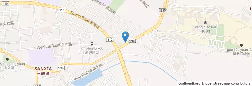 Mapa de ubicacion de 三峽靈應六人宮 en 台湾, 新北市, 三峡区.