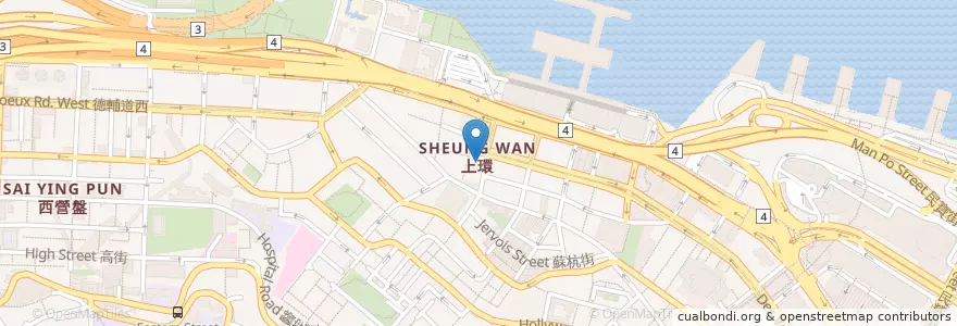 Mapa de ubicacion de 上環郵政局 Sheung Wan Post Office en Cina, Guangdong, Hong Kong, Hong Kong, Nuovi Territori, 中西區 Central And Western District.