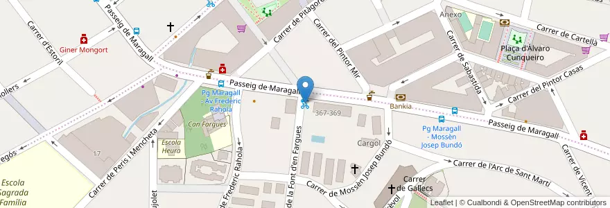 Mapa de ubicacion de 282 - Font d'en Fargas 1 en Espagne, Catalogne, Barcelone, Barcelonais, Barcelone.