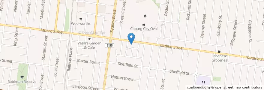 Mapa de ubicacion de Harding Street Medical Centre en Austrália, Victoria, City Of Moreland.