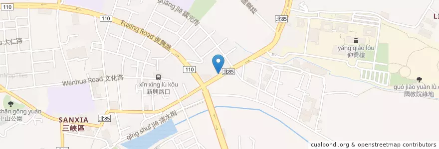 Mapa de ubicacion de 山東餃子館 en Taiwan, New Taipei, Sanxia District.