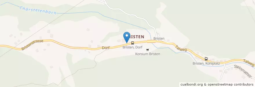 Mapa de ubicacion de Bristen en Schweiz/Suisse/Svizzera/Svizra, Uri, Silenen.