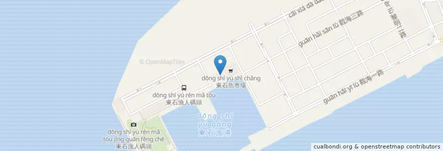 Mapa de ubicacion de 良江海產小吃 en Taiwan, Taiwan Province, Chiayi County, Dongshi Township.