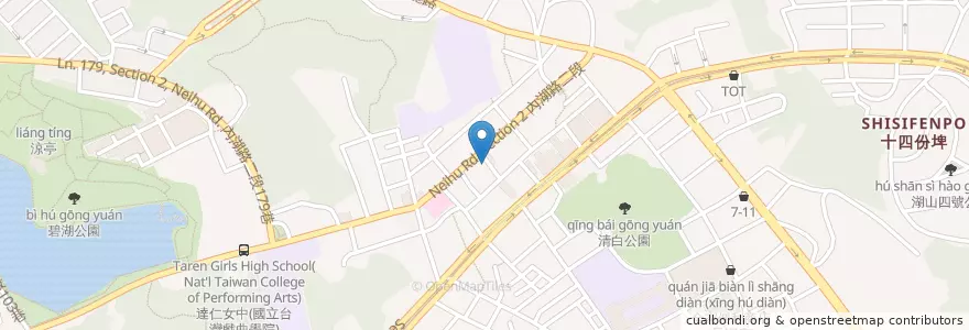 Mapa de ubicacion de 羅媽媽便當店 en 台湾, 新北市, 台北市, 内湖区.