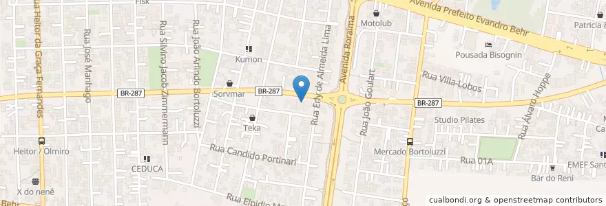 Mapa de ubicacion de Viva Bem en ブラジル, 南部地域, リオグランデ・ド・スル, Região Geográfica Intermediária De Santa Maria, Região Geográfica Imediata De Santa Maria, Santa Maria.