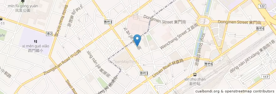 Mapa de ubicacion de 甲味素食 en تایوان, 臺灣省, سینچو.