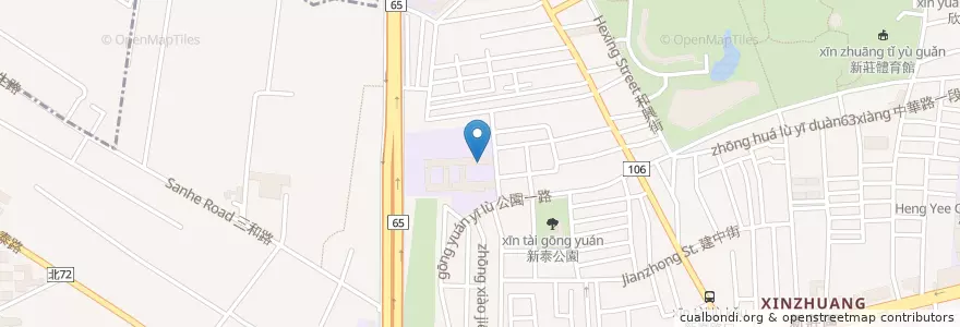 Mapa de ubicacion de 新泰附設幼稚園 en تایوان, 新北市, 新莊區.