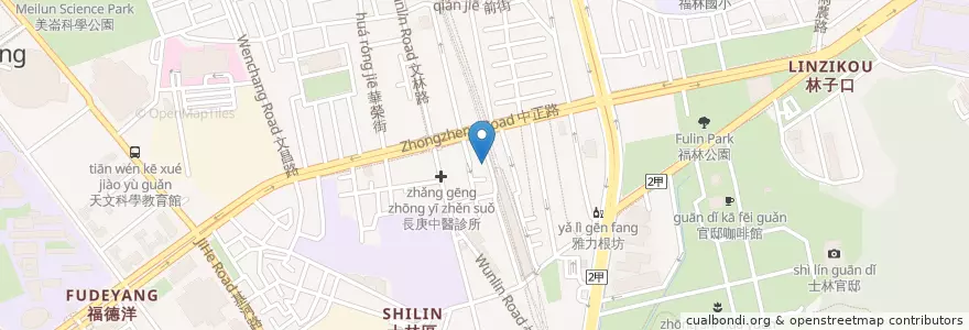 Mapa de ubicacion de 靜心健康素食坊 en Taiwan, Nuova Taipei, Taipei, 士林區.