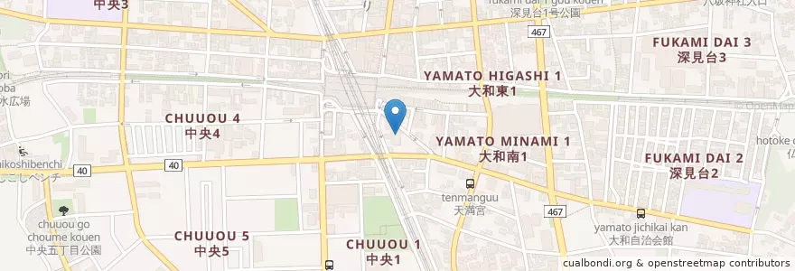 Mapa de ubicacion de きらぼし銀行 en Japan, 神奈川県, 大和市.
