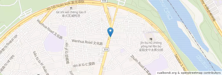 Mapa de ubicacion de 世界豆漿大王 en Taiwan, 新北市, 永和區.