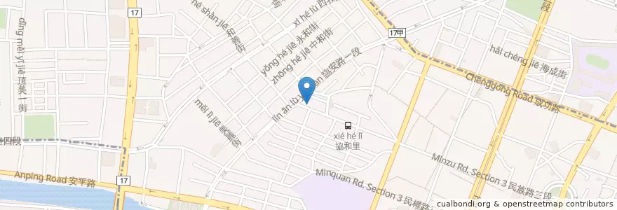 Mapa de ubicacion de 台南永樂郵局(13支局) en Tayvan, 臺南市, 中西區.