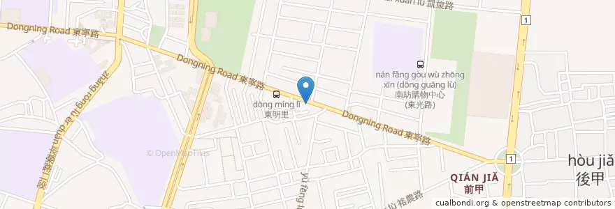 Mapa de ubicacion de 香菇菇 en Taiwan, 臺南市, 東區.