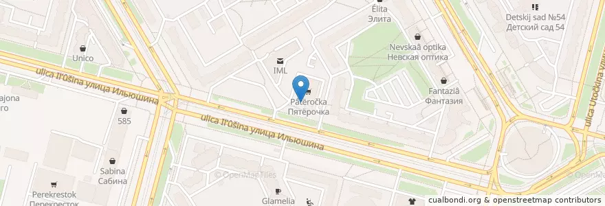 Mapa de ubicacion de Сбербанк en Russia, Northwestern Federal District, Leningrad Oblast, Saint Petersburg, Приморский Район, Округ Озеро Долгое.