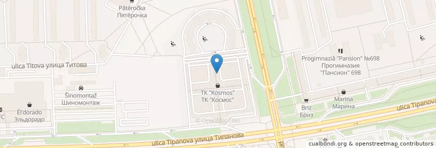 Mapa de ubicacion de Ригла en Russie, District Fédéral Du Nord-Ouest, Oblast De Léningrad, Saint-Pétersbourg, Московский Район, Округ Гагаринское.