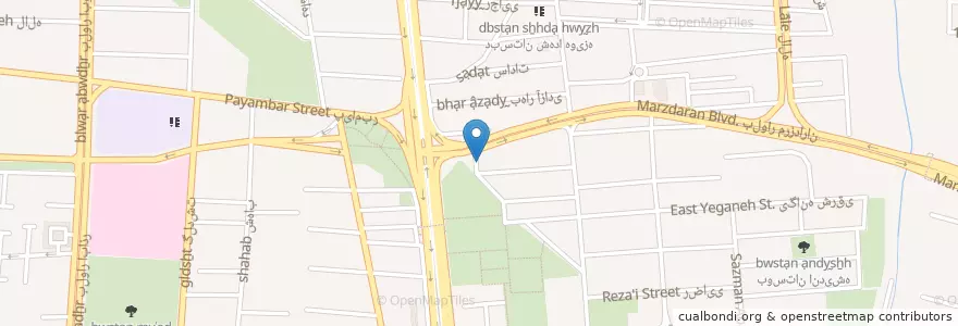 Mapa de ubicacion de بانک پارسیان en Irão, Teerã, شهرستان تهران, Teerã, بخش مرکزی شهرستان تهران.