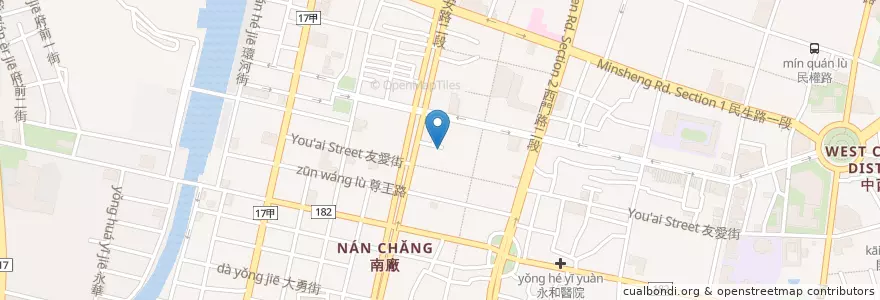 Mapa de ubicacion de 榮盛米糕 en 臺灣, 臺南市, 中西區.