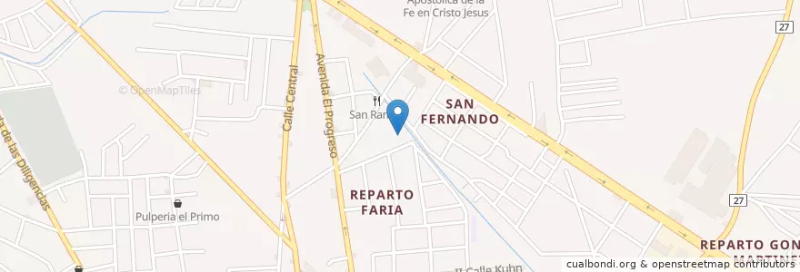 Mapa de ubicacion de Salón del Reino de los Testigos de Jehová en Nicaragua, Masaya, Masaya (Municipio).