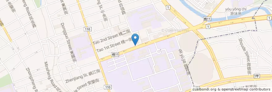 Mapa de ubicacion de 金安徽麵館(成功店) en Taiwan, Taoyuan, Taoyuan District.