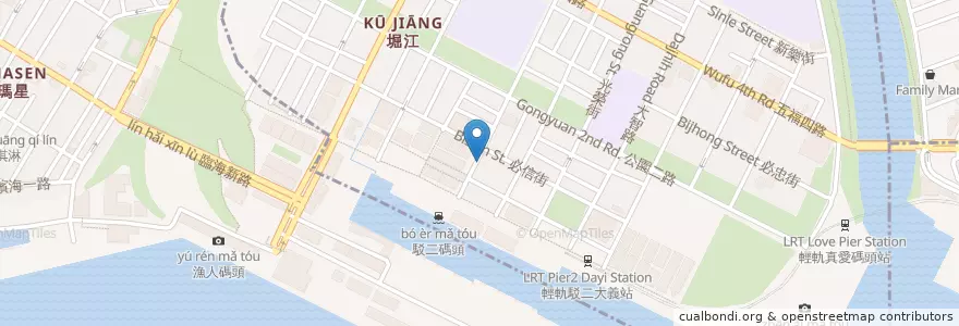 Mapa de ubicacion de 枝仔冰城 en تايوان, كاوهسيونغ, 鹽埕區.