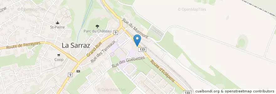 Mapa de ubicacion de Casino en Svizzera, Vaud, District De Morges, La Sarraz.