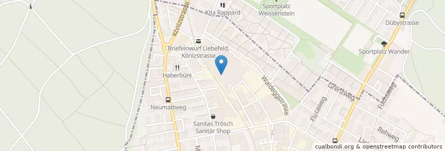Mapa de ubicacion de KonzertTheaterBern en Zwitserland, Bern/Berne, Verwaltungsregion Bern-Mittelland, Verwaltungskreis Bern-Mittelland, Köniz.
