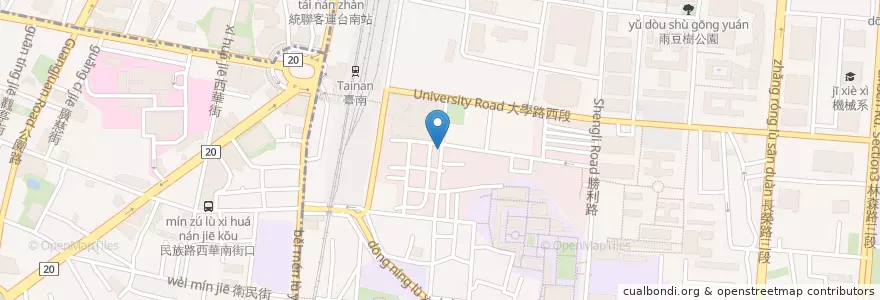 Mapa de ubicacion de 拉亞漢堡 en Tayvan, 臺南市, 東區.