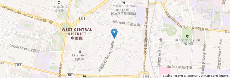 Mapa de ubicacion de 城隍廟停車場 en Taiwan, Tainan, 中西區.